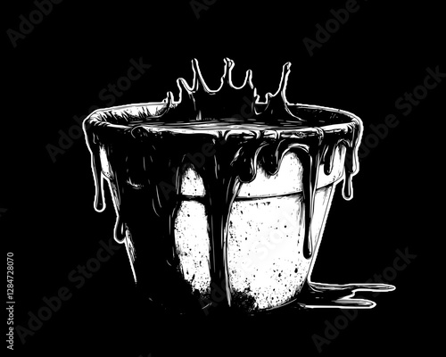 Overflowing Pot of Dark Substance