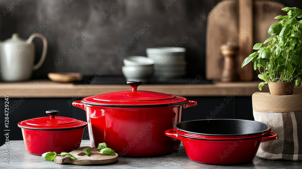 Crimson Elegance: Enameled Cast Iron Cookware Set for Timeless Cooking Crimson Elegance: Enameled Cast Iron Cookware Set for Timeless Cooking