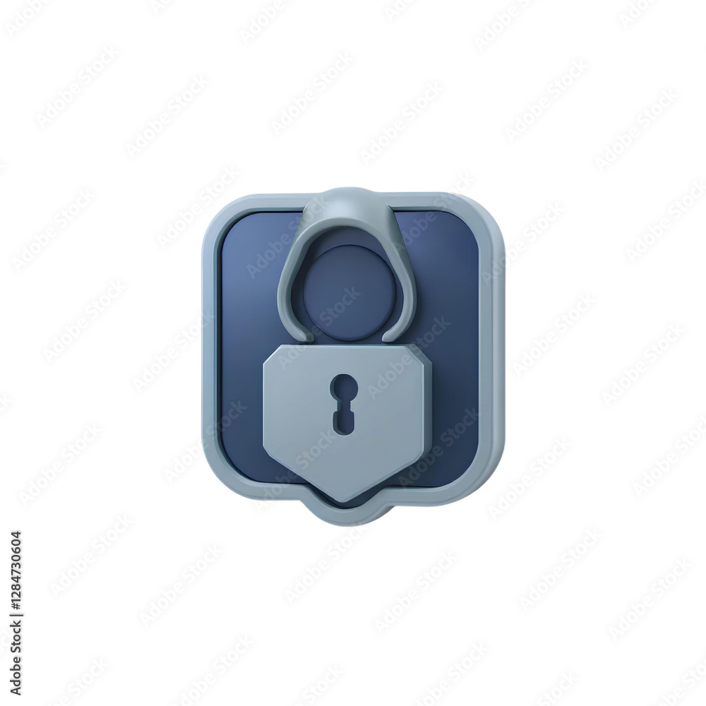 3d illustration of a blue security padlock icon, symbolizing data protection and cybersecurity, isolated on transparent background 3d illustration of a blue security padlock icon, symbolizing data protection and cybersecurity, isolated on transparent background