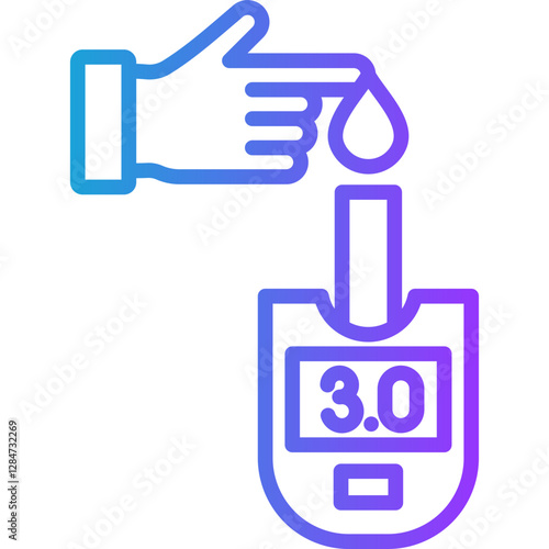 Blood Sugar line gradient icon