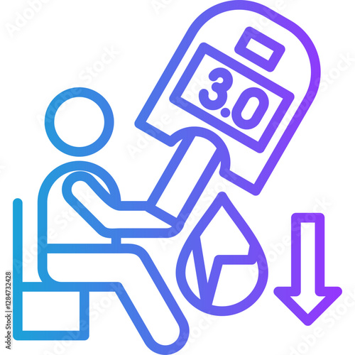 Cholesterol Level line gradient icon