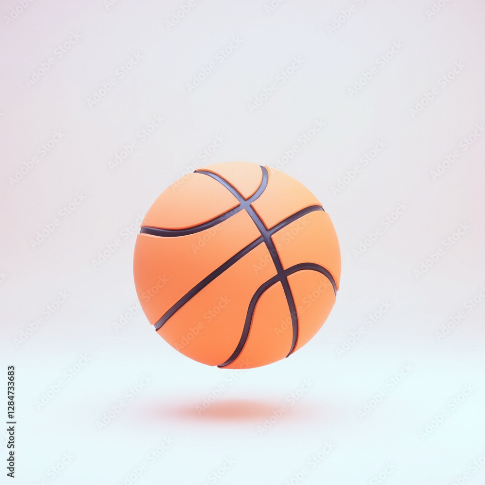 perfectly round basketball with black lines is shown against a plain background perfectly round basketball with black lines is shown against a plain background