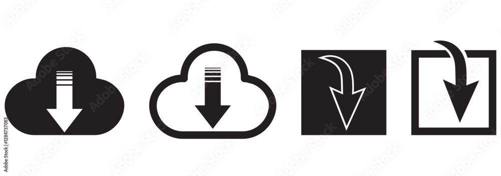 download icon, download button - save file icon, import data storage icon button download icon, download button - save file icon, import data storage icon button