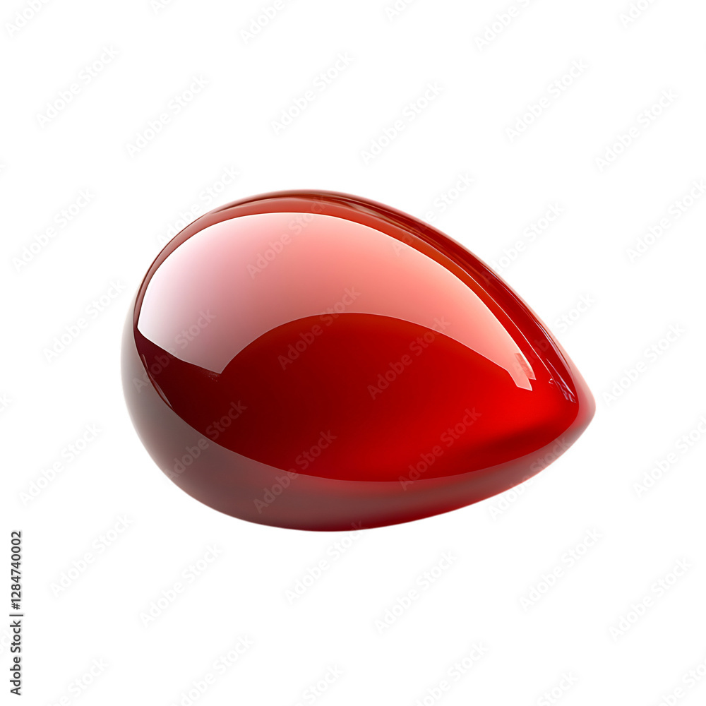 Smooth Polished Carnelian Stone with Red Liquid Drop Isolated on Transparent Background Smooth Polished Carnelian Stone with Red Liquid Drop Isolated on Transparent Background