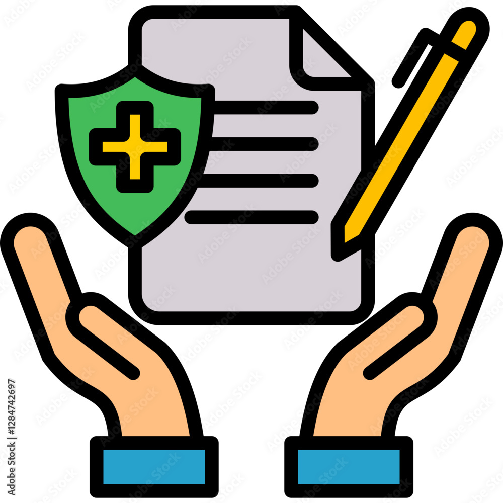 Health Insurance lineal color icon Health Insurance lineal color icon