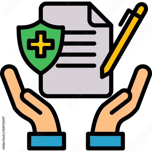 Health Insurance lineal color icon