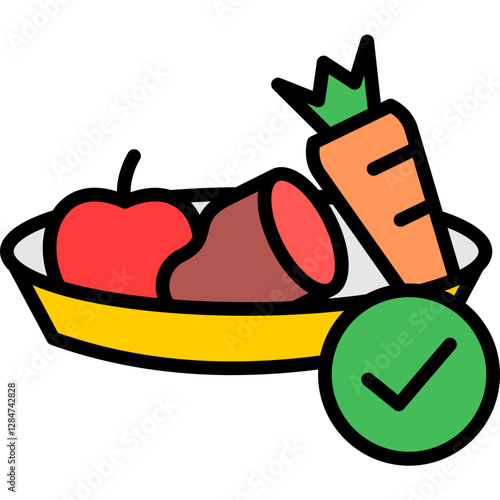 Healthy Food lineal color icon