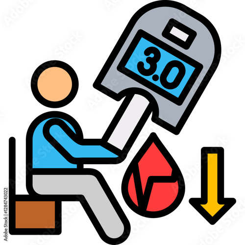 Cholesterol Level lineal color icon