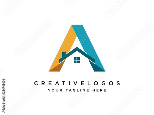 Editable logo design for real estate, construction, home rental, architecture company and business, clean and modern artwork