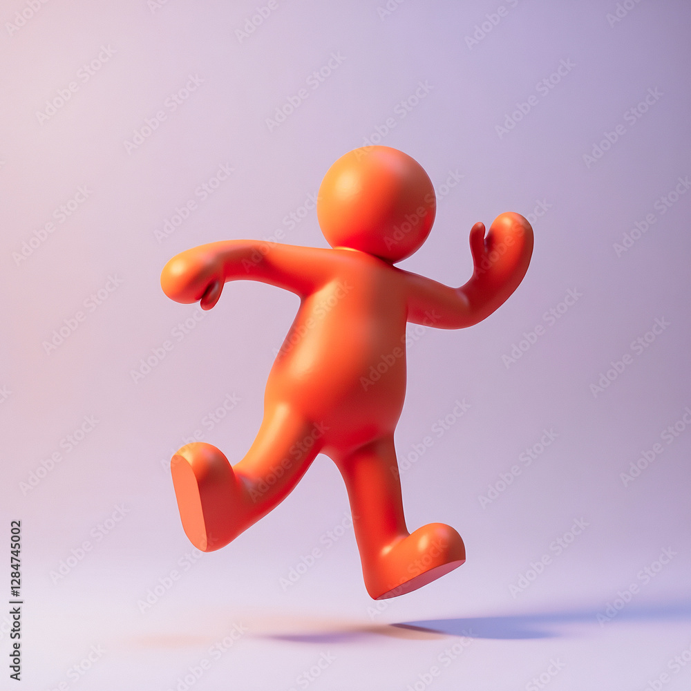 playful 3d figure in mid-stride animation playful 3d figure in mid-stride animation