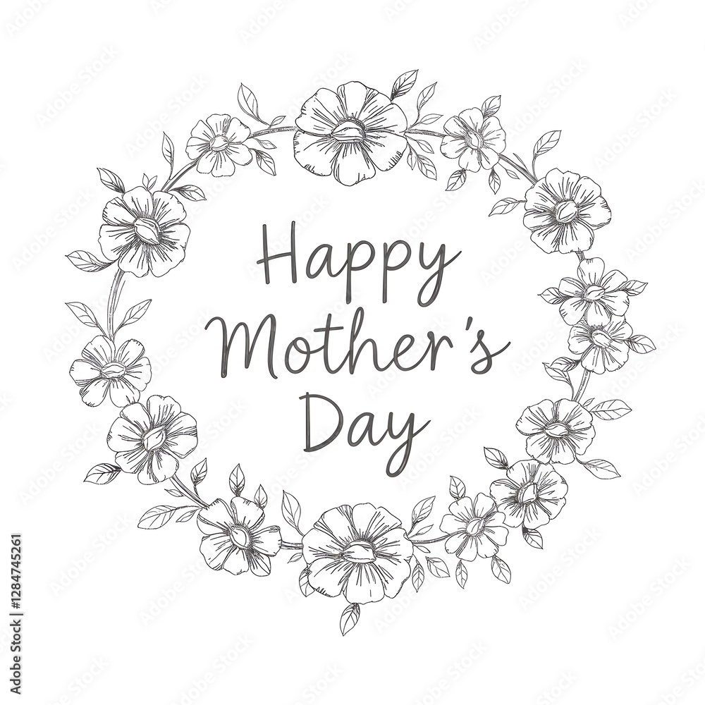 Mother's Day Pencil Drawing Greeting Card Design Mother's Day Pencil Drawing Greeting Card Design