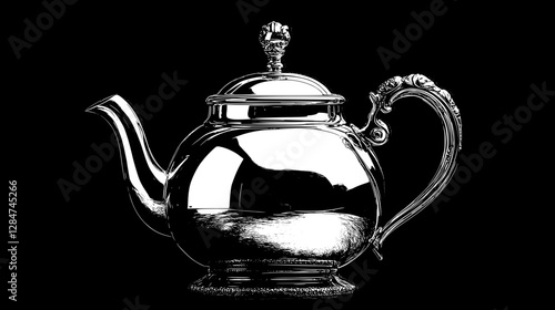 Exquisite Polished Silver Teapot
