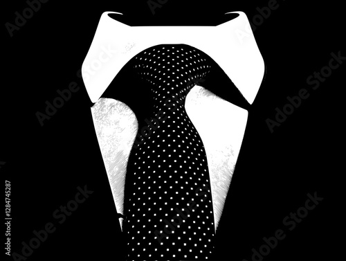 Stylish Black and White Tie and Suit