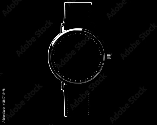 Sleek Minimalist Black Leather Watch