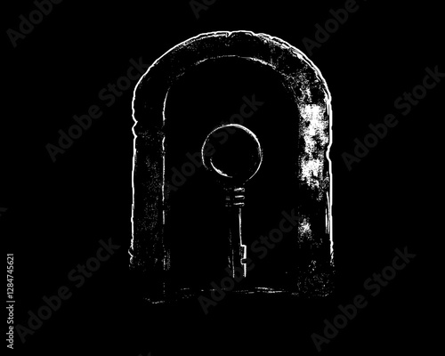Mysterious Stone Archway with Hidden Key