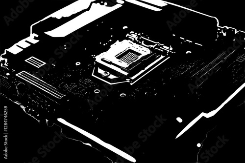 Detailed Close-up of a Modern Computer Motherboard