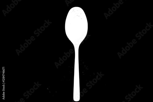 White Spoon with Black Accents - Striking Minimalist Design