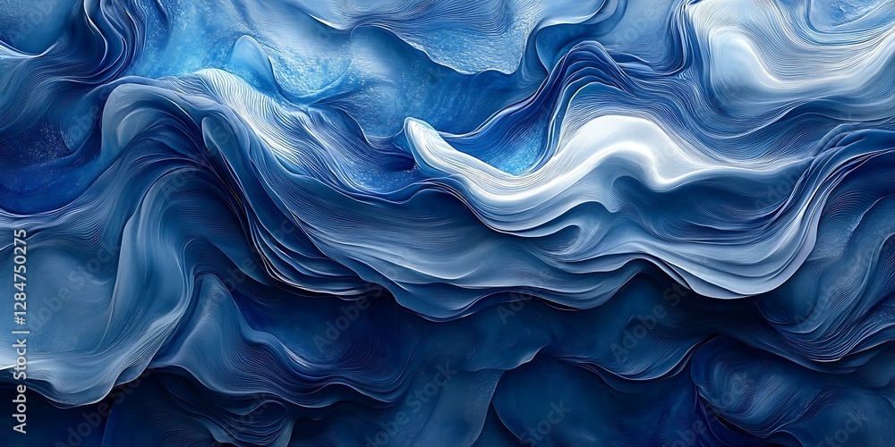 Fototapeta premium Abstract Blue Flowing Fabric Texture (2)