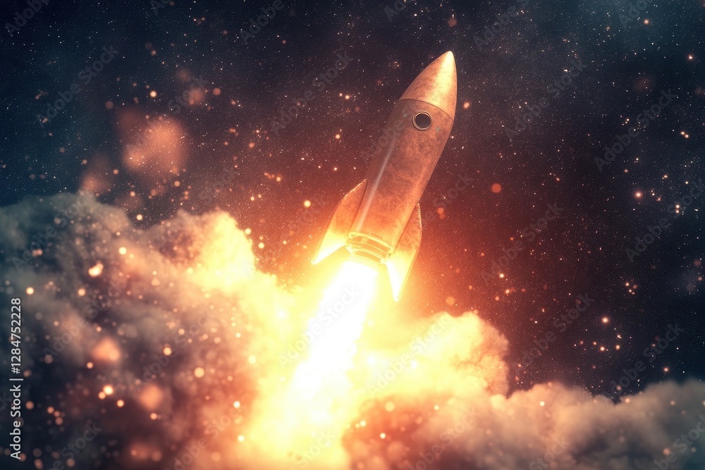 Innovative Space Technology Breaking Free from Digital Boundaries Symbolic Startup Launch Business Concept Innovative Space Technology Breaking Free from Digital Boundaries Symbolic Startup Launch Business Concept