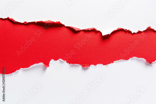 Wallpaper Mural Red ripped paper torn edges strips isolated on white background 
 Torontodigital.ca