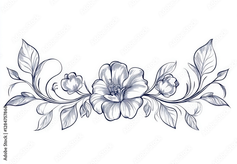 Calligraphic decorative line art border divider floral elements Calligraphic decorative line art border divider floral elements