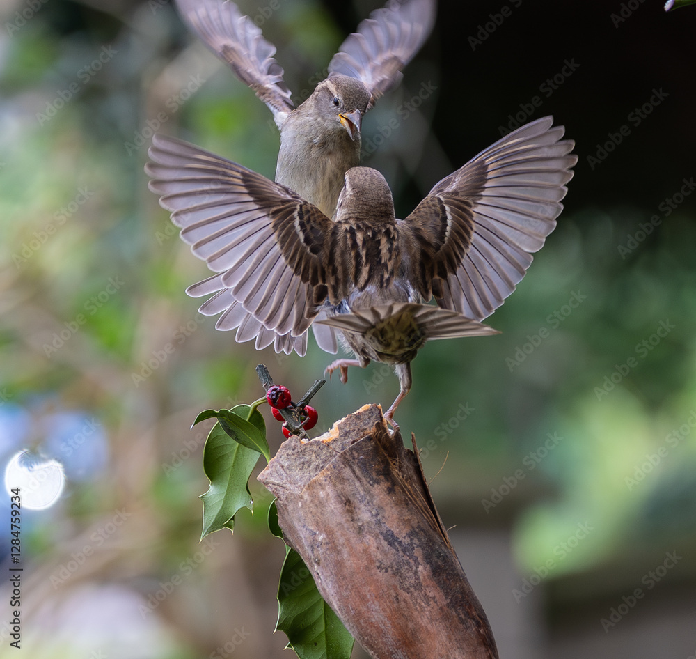 Sparrow fights leave spectacular acrobatics!