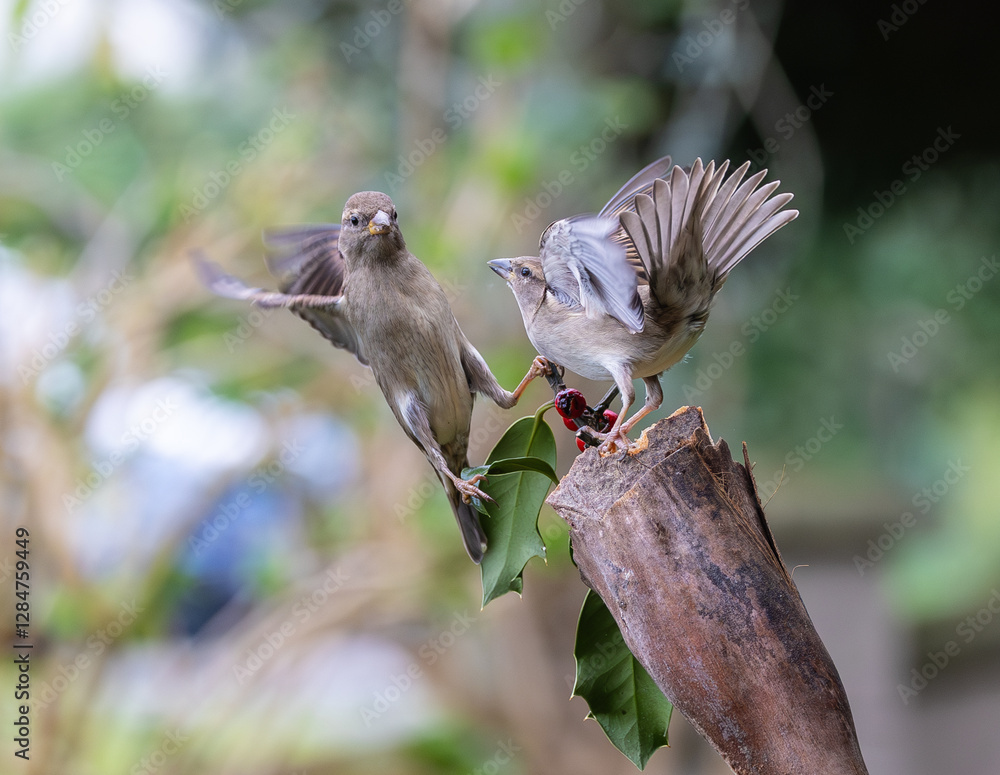 Sparrow fights leave spectacular acrobatics!