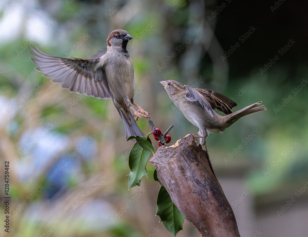Sparrow fights leave spectacular acrobatics!