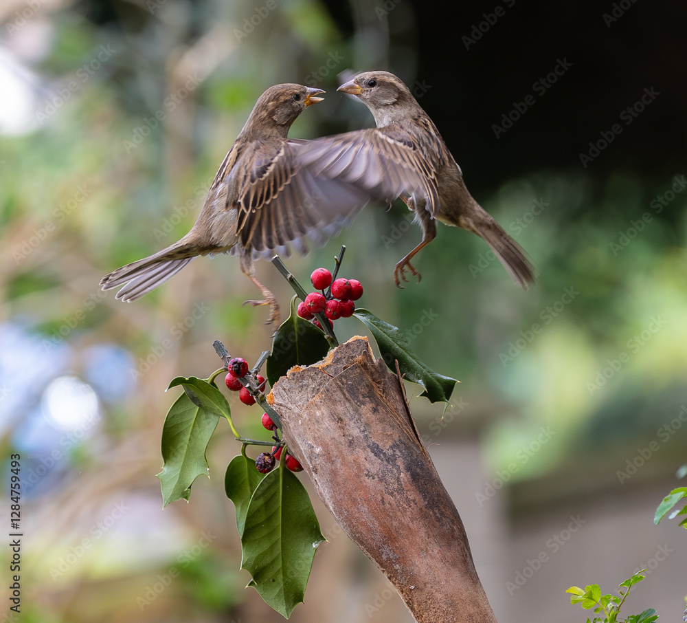 Sparrow fights leave spectacular acrobatics!