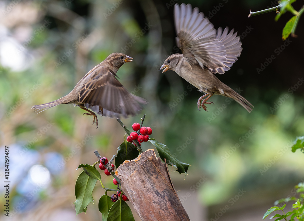 Sparrow fights leave spectacular acrobatics!