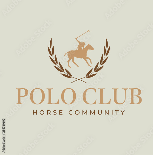 horse logo with rider, emblem