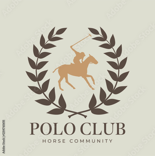 horse logo with rider, emblem