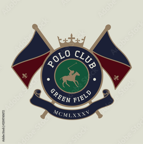 horse logo with rider, emblem