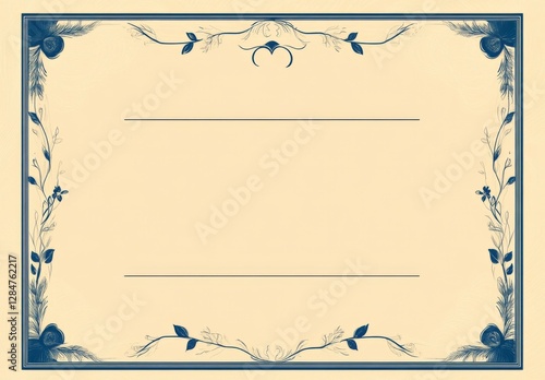 Certificate of Achievement Layout with Blue Border