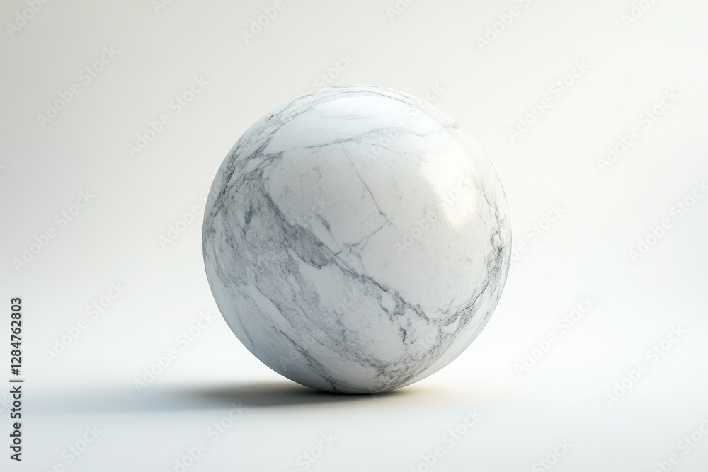 A perfectly spherical marble egg, exhibiting a stunning blend of white and grey veining. A perfectly spherical marble egg, exhibiting a stunning blend of white and grey veining.