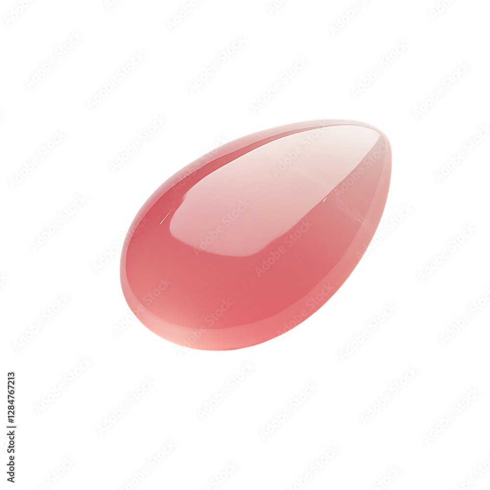 A Smooth Rose Quartz Piece with Soft Pink Tones Isolated on Transparent Background A Smooth Rose Quartz Piece with Soft Pink Tones Isolated on Transparent Background