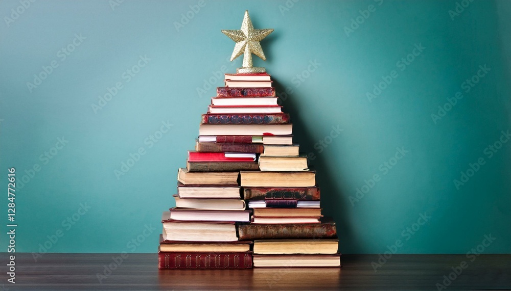 christmas tree made of books christmas tree made of books