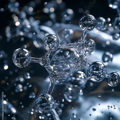 Wallpaper Mural Hyper realistic hydrogen bonding scene showing water molecule sticking together clear dipole bond cinematic natural lighting ultra detailed texture glowing molecular edge symmetrical design 8k Torontodigital.ca