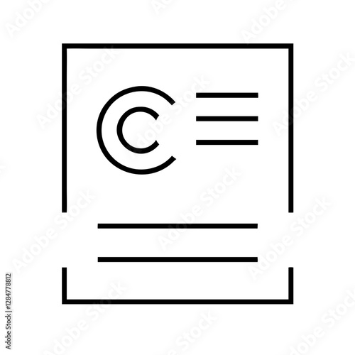 Minimalist copyright symbol on paper, intellectual property concept