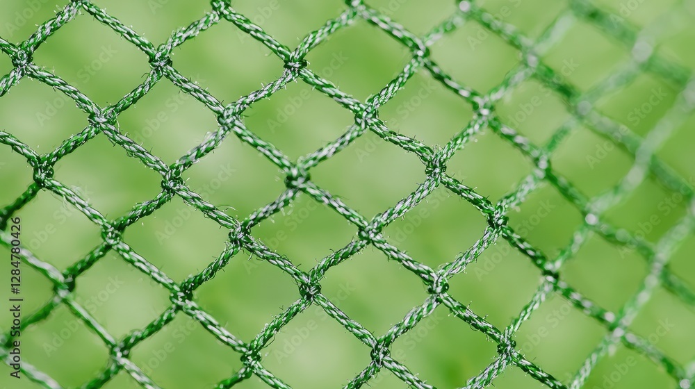 Fototapeta premium Green net texture, close-up, blurred background, nature