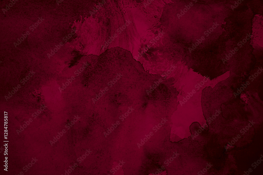 Black dark purple red burgundy wine magenta maroon plum watercolor water. Abstract art colorful background. Chaos splash daub stain blob splatter grunge dirty. Fantasy horror. Design.
