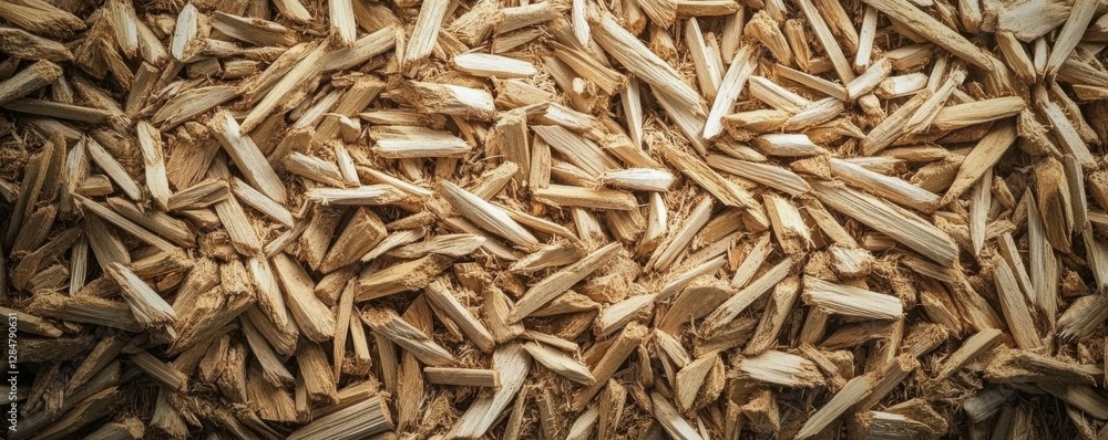 Close-up of natural wood chips texture for eco-friendly landscaping Close-up of natural wood chips texture for eco-friendly landscaping