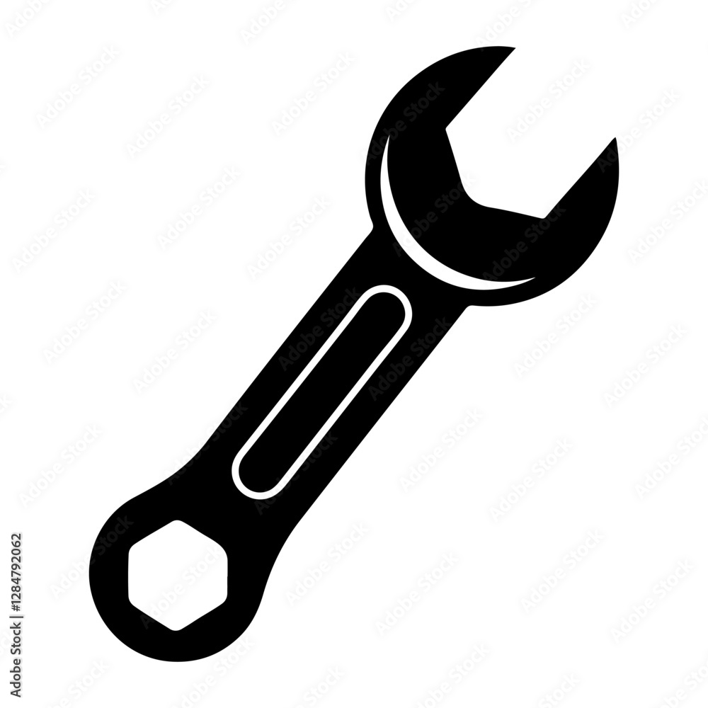 silhouette of clean vector Wrench set isolated on white background silhouette of clean vector Wrench set isolated on white background