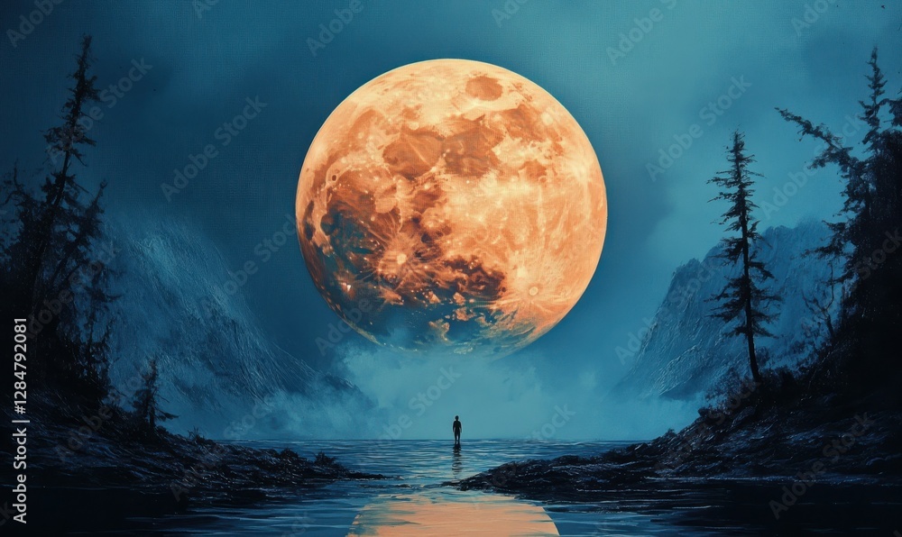 Naklejka premium big moon