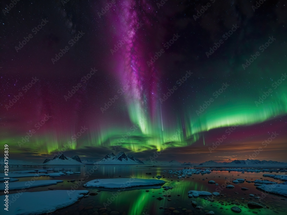 Naklejka premium colored lights in the night