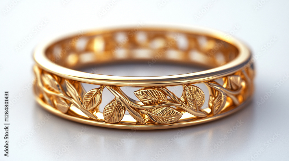 A symbolic silver and gold ring with intertwined vines and leaves, representing growth, connection, and unity. Elegant design on a white background, showcasing modern craftsmanship A symbolic silver and gold ring with intertwined vines and leaves, representing growth, connection, and unity. Elegant design on a white background, showcasing modern craftsmanship
