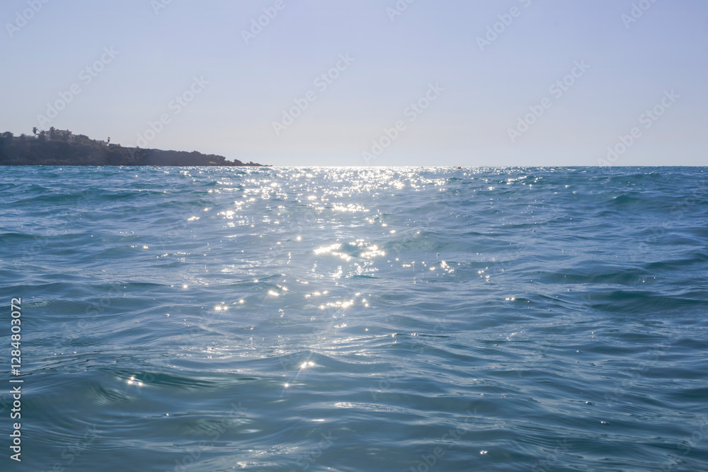Sunlit ocean waves, Paphos, Cyprus – November 23, 2024.. Sunlit ocean waves, Paphos, Cyprus – November 23, 2024..