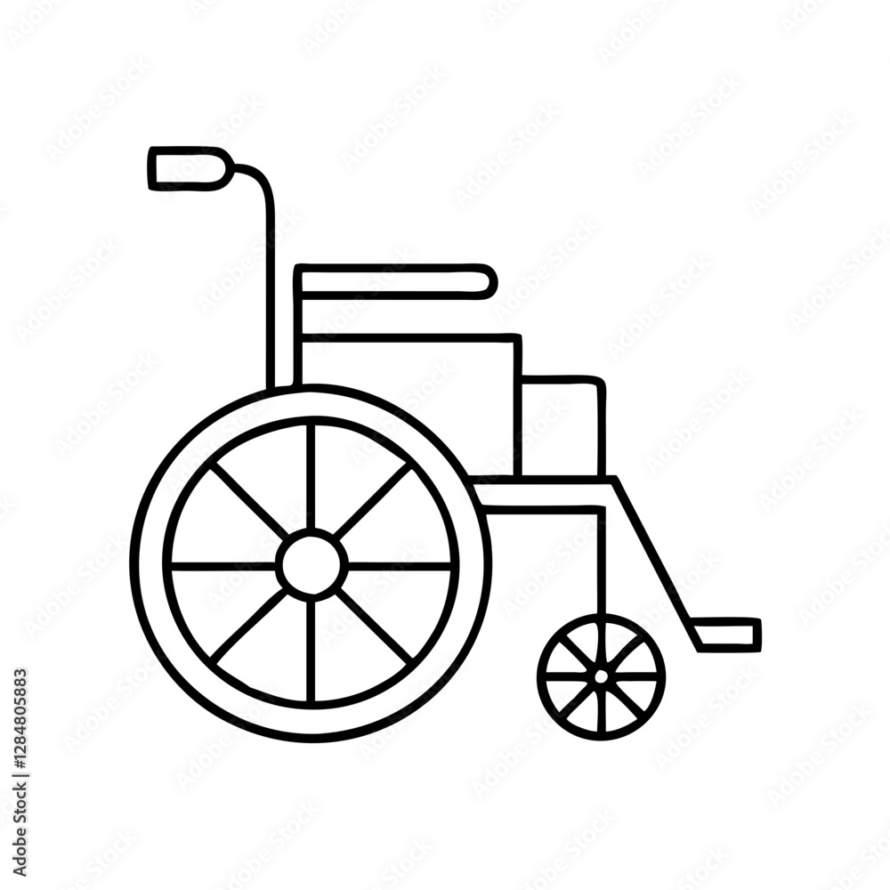 Simple wheelchair illustration, accessibility symbol Simple wheelchair illustration, accessibility symbol