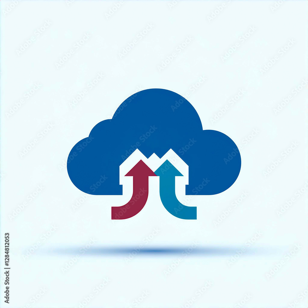 cloud computing concept; crisp, sharp focused cloud storage icon with a cloud cloud computing concept; crisp, sharp focused cloud storage icon with a cloud