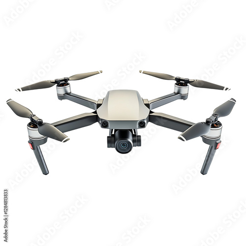 High Performance Modern Drone with 4K Camera and GPS Isolated on Transparent Background